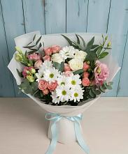 Букет цветов из:  Розы, Лизиантусы и Хризантемы #REPLACE_PRED# Новоукраинском