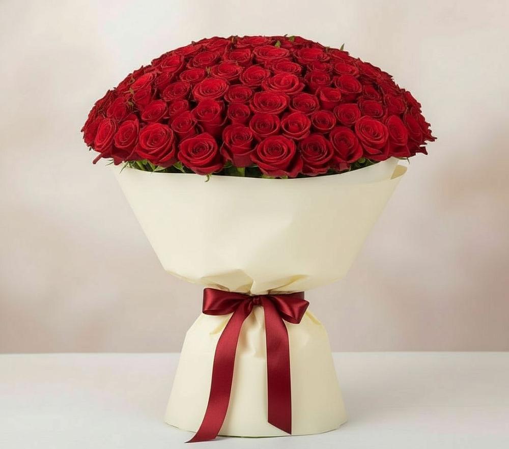 Букет 101 Красная роза Милано в Новоукраинском