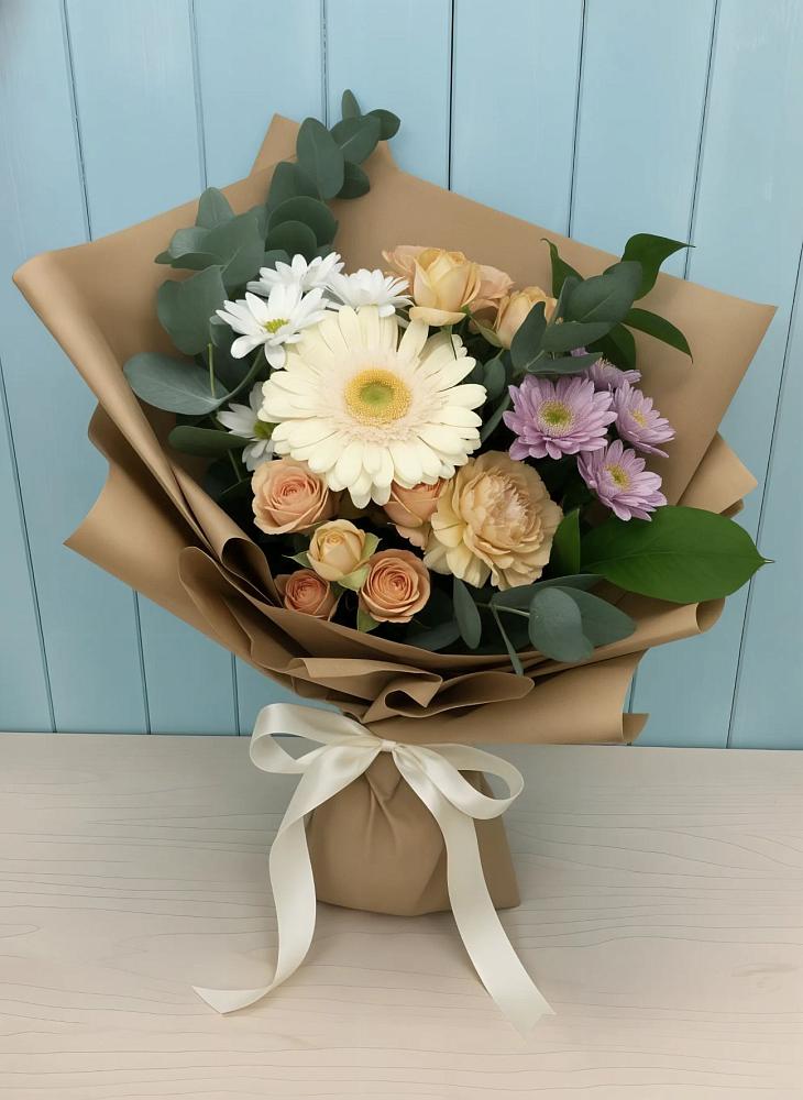 Букет цветов из: Герберы и Хризантемы в Новоукраинском