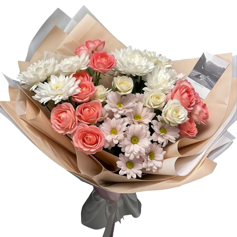 Букет цветов из: Розы и Хризантемы в Новоукраинском