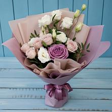 Букет цветов из:  Розы и Лизиантусы #REPLACE_PRED# Новоукраинском