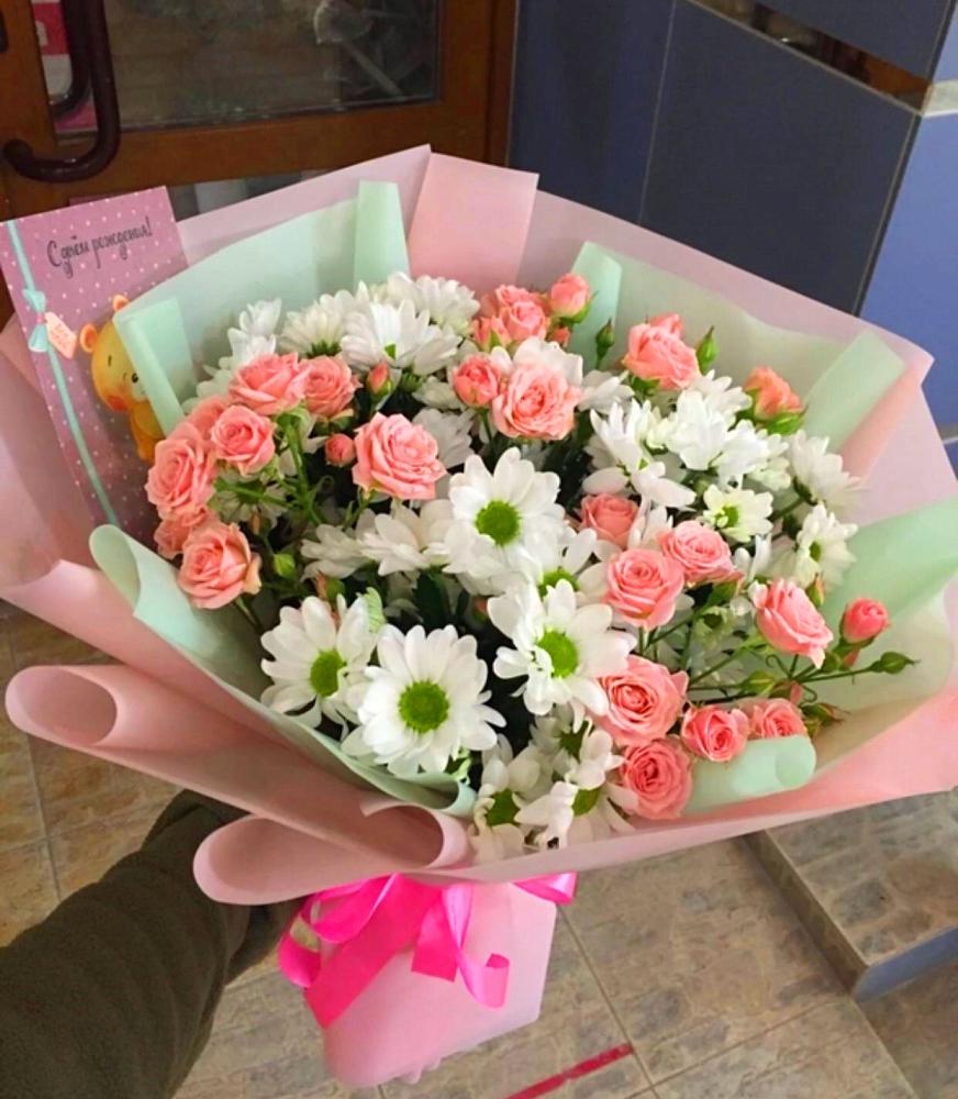 Букет цветов из: Розы и Хризантемы в Новоукраинском