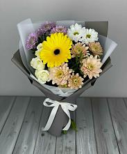 Букет цветов из:  Розы, Герберы и Хризантемы в Новоукраинском