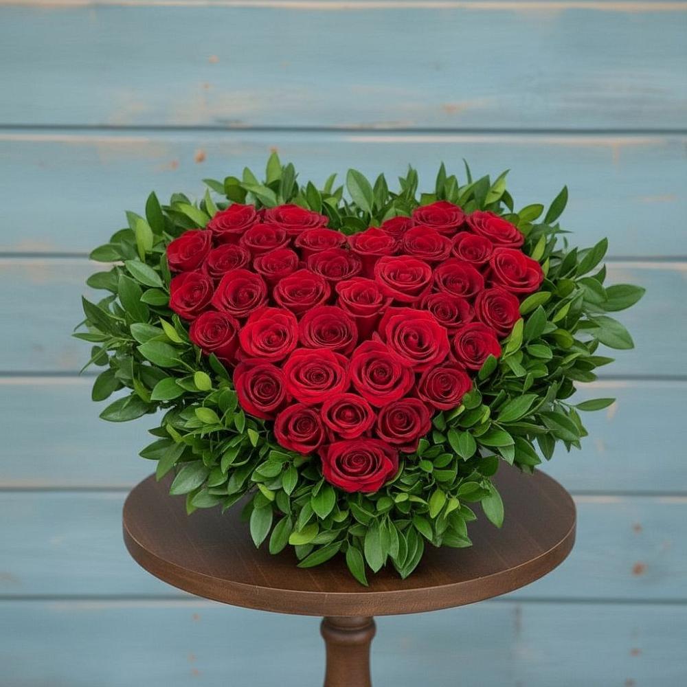 Цветочная композиция из Розы в виде сердца в Новоукраинском