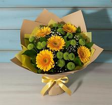 Букет цветов из:  Герберы и Хризантемы в Новоукраинском