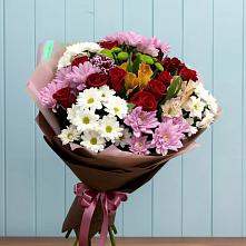 Букет цветов из:  Розы, Хризантемы и Альстромерии в Новоукраинском