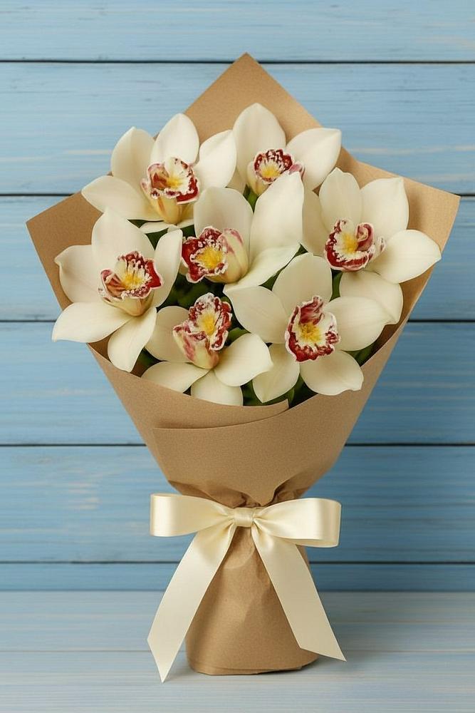 Букет цветов из: Орхидеи и Розы в Новоукраинском